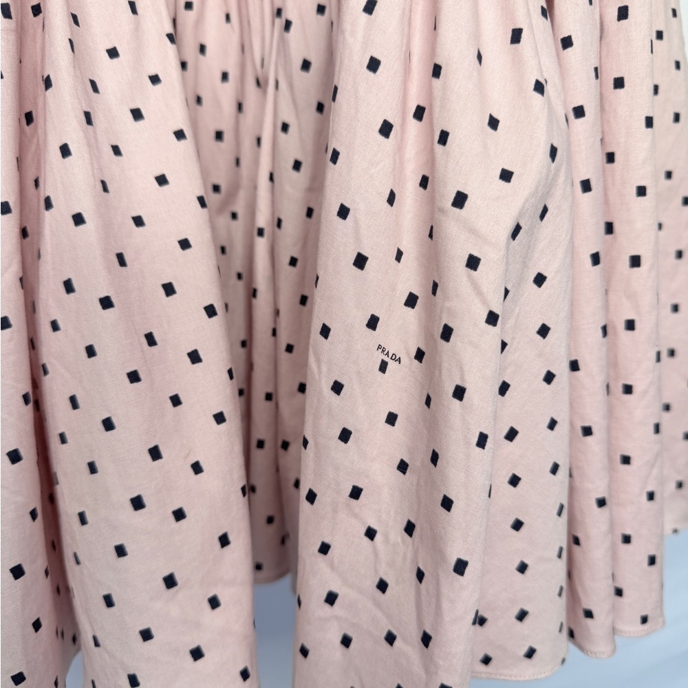 Prada Vintage Pink Squared Polka Dot Dress - Picture 16 of 16